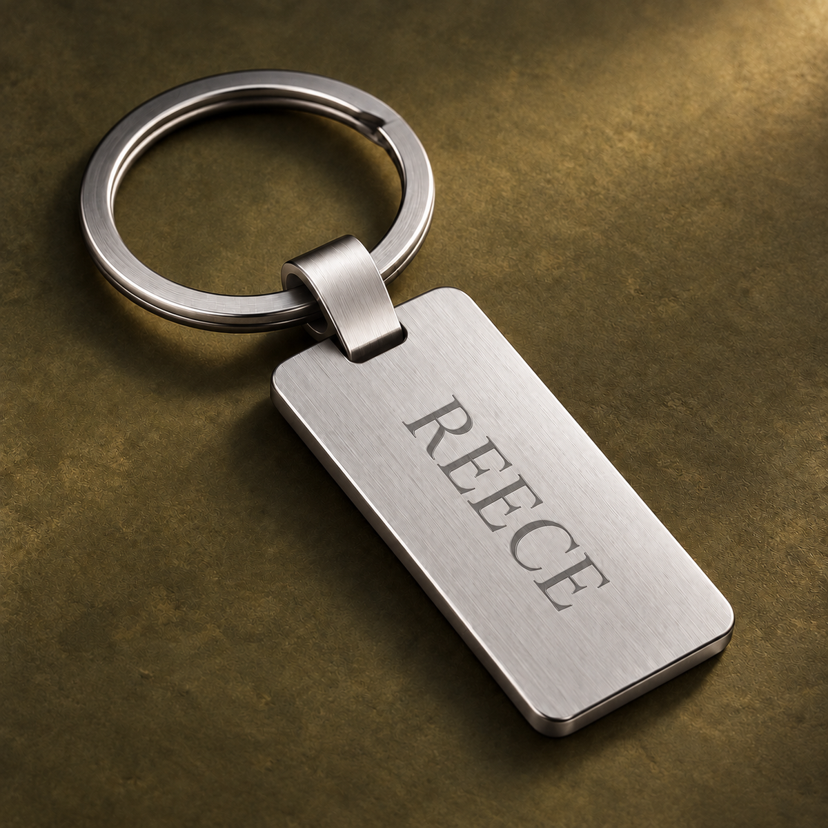 Silver metal keyring — illustrative colour example