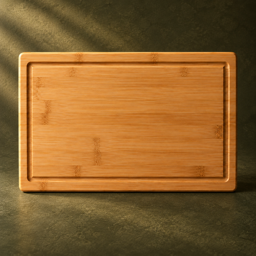Personalized Engraved Bamboo Cutting Board, image 2 on dark olive background